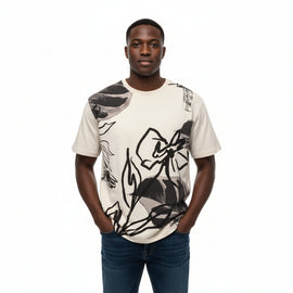 Beige Aop T Shirt REDTAG