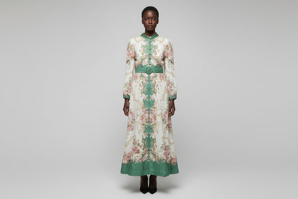 Assorted Belted Long Sleeve Dress Assorted