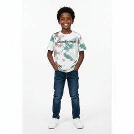 Green Golden Sunset Tye Dye Tee With Hd Print Gree