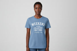 Pale Blue New York Printed T Shirt