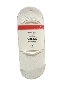 White Gsr 2 Pcs Invisible Socks White 8 11 Year