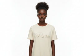 Cream Embellished T Shirt Cream