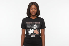 Black We Bare Bear Printed T Shirt