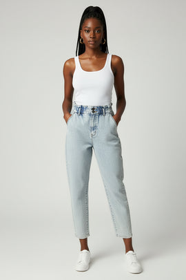Light Stone Paper Bag Jeans