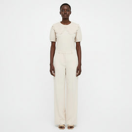 Beige Oversize Collar Top Beige Uk8 REDTAG