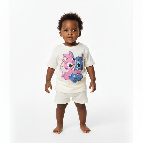 Marble color Stitch Placement Print Tee