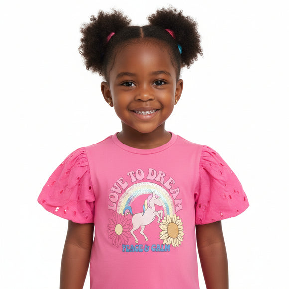 Dusty Pink Schiffli Frills At Slv With Embellishment Top Pale Pink REDTAG