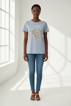 Pale Blue Le Mode Foil Tshirt