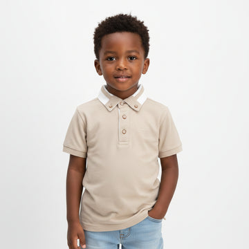 Beige Smart Collar Polo Beige