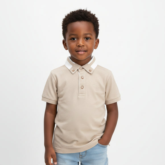 Beige Smart Collar Polo Beige