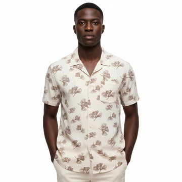 Beige Men Casual Shirt