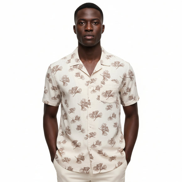 Beige Men Casual Shirt