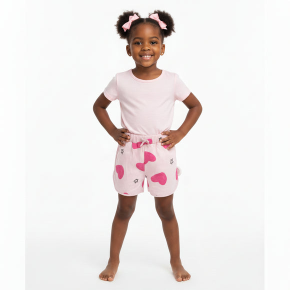 Pink Heart Aop Shorts