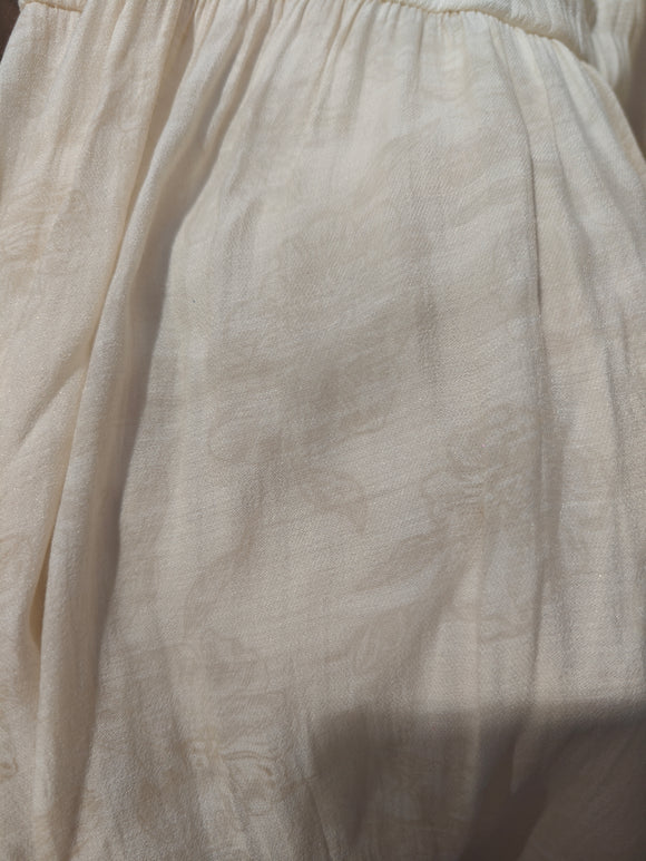 Short Sleeve Waist Detail Dress Cream