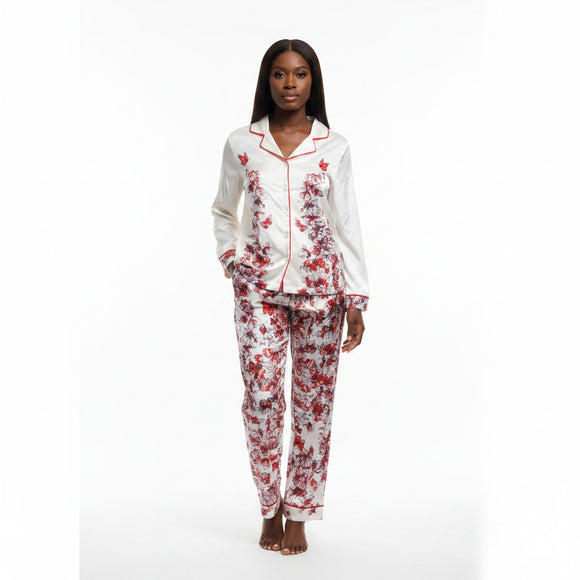 Assorted Satin Classic Pyjama Set Assorted
