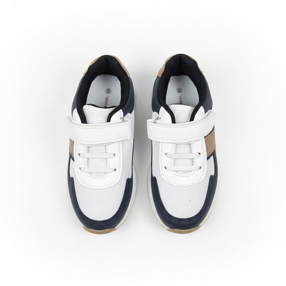 Navy Material Block Slim Runner Navy