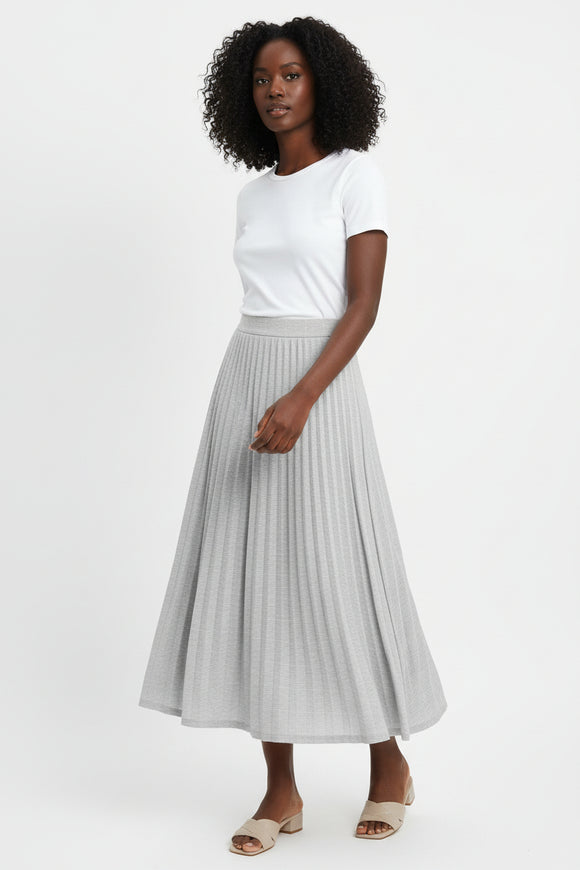 Check Milage Jersey Skirt Pale Grey