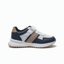 Navy Material Block Slim Runner Navy-1
