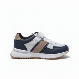 Navy Material Block Slim Runner Navy