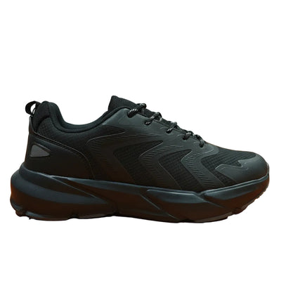 Black Rubber Overlay Chunky Sneakers