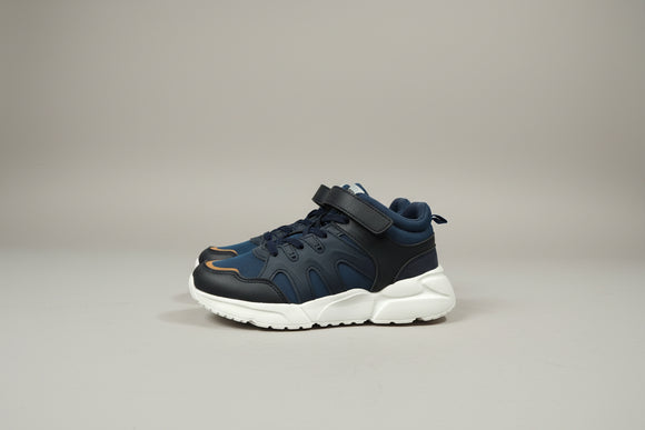 Navy Material Block Hightop