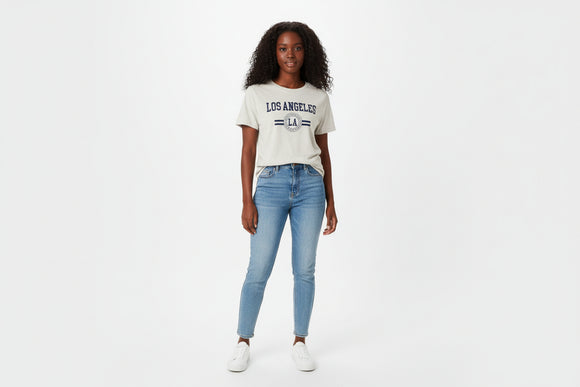 Mid Grey Graphic T Shirt