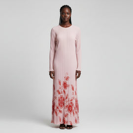 Placement Print Detailed Plisse Maxi Dress Assorted