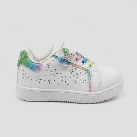 White Laser Cut Sneaker