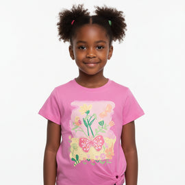 Pink Placement Print Tshirt Pale Pink