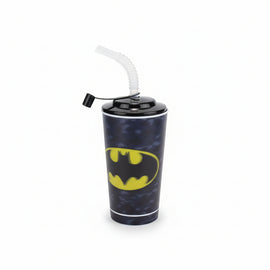 Black Yellow Batman  Tumbler With Straw - 0