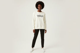 Paris Sweatshirt  Cream Uk8