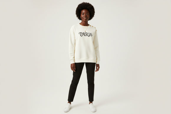 Paris Sweatshirt  Cream Uk8