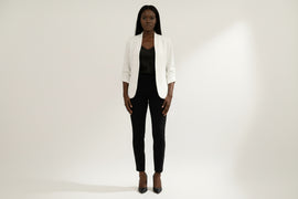Ivory Cropped Long Sleeve Jacket Ivory Uk8