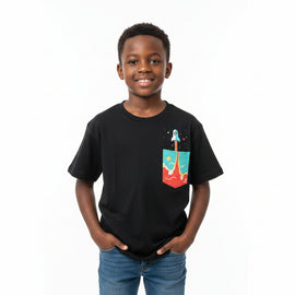 Black Rocket Pocket T Shirt Black