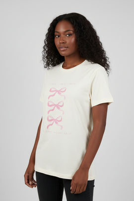 Cream Graphic T Shirt