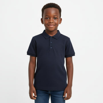 Junior Boys Navy Ottoman Rib Polo Navy REDTAG