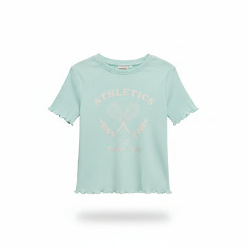 Green Placement Print Rib H S T Shirt Green