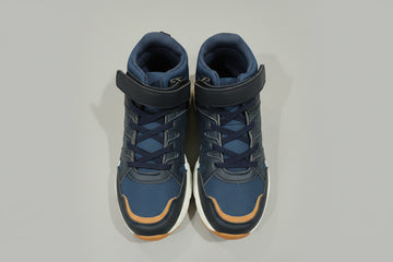 Navy Material Block Hightop