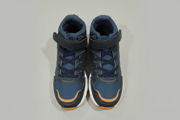 Navy Material Block Hightop
