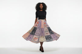 Assorted Printed Gathered Skirt Purple