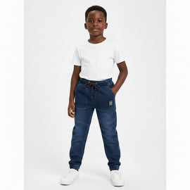 Dark Wash Paneled Pull On Jogger Darkwash