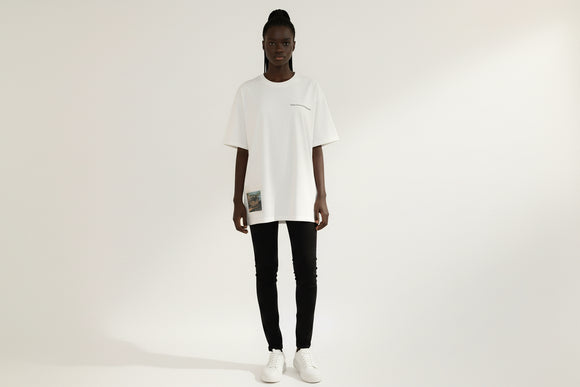 White Oversized With Patch Print White Uk10