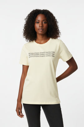 Yellow Revolution Printed T Shirt