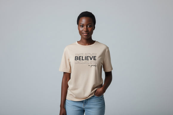 Beige Embellished T Shirt Beige