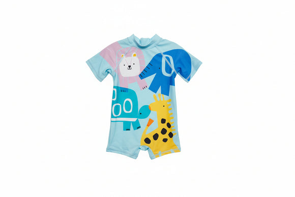 Pale Blue Animal Print Swim Suit Pale Blue