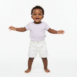 White Shorts With Embroidery