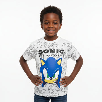 White Sonic Aop Short Sleeve T Shirt White