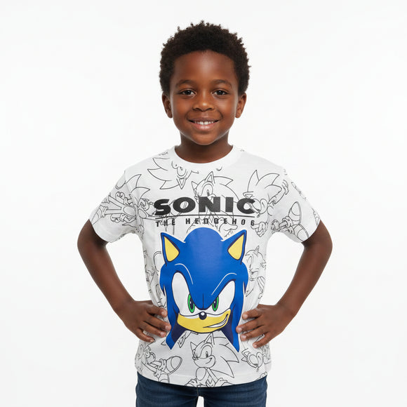 White Sonic Aop Short Sleeve T Shirt White