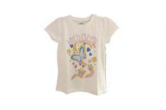White Wild Child Placement Print H S T Shirt White 2 3 Years