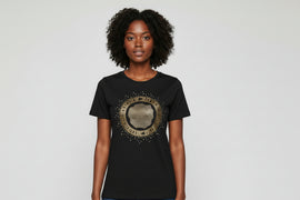 Black Rhinestones T Shirt Black Uk8